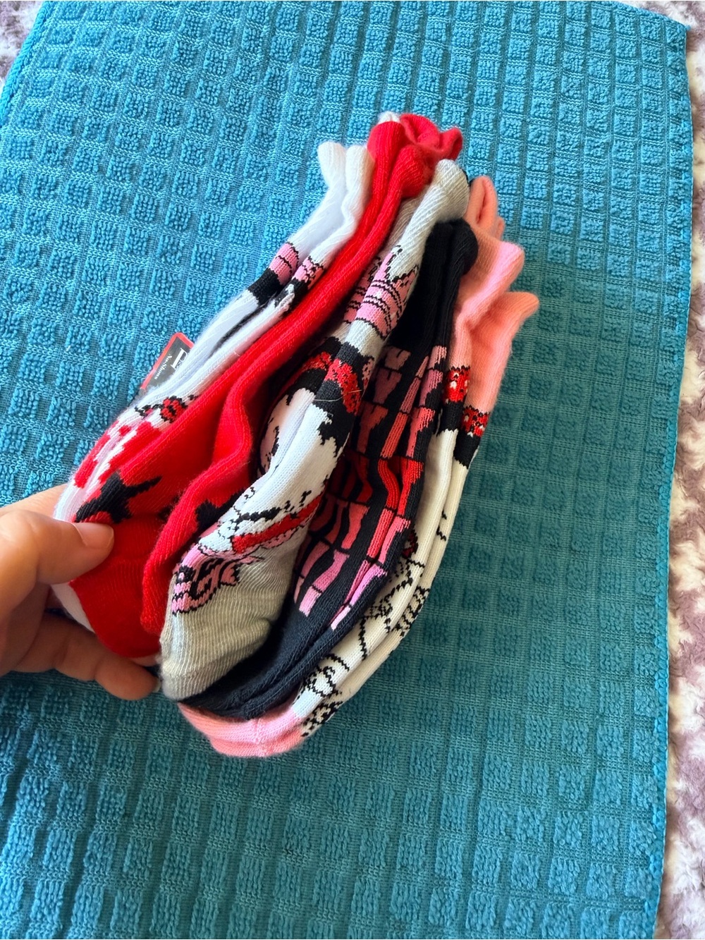 Betty Boop Pink and Red Graphic Ankle Socks - Picture 2 of 3